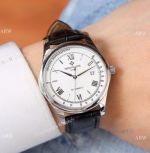 New Copy Patek Philippe Calatrava Watches White Dial Black Leather Band